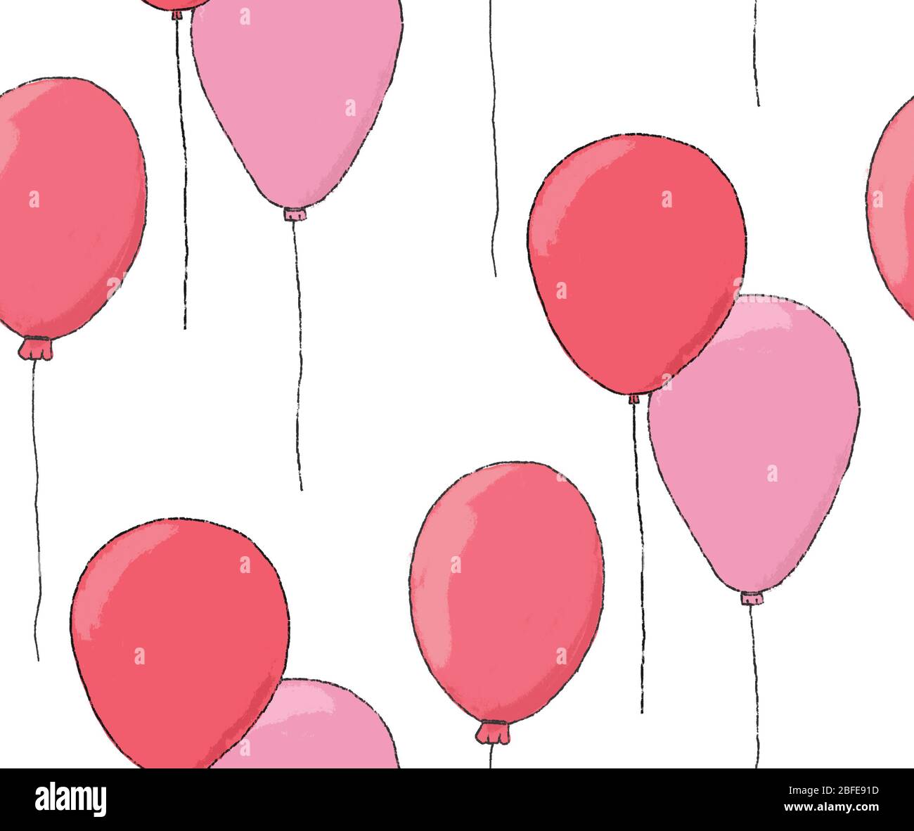 onenigheid maat Kleuterschool Simple cartoon balloons. Red and pink balloons. Birthday seamless pattern  Stock Photo - Alamy
