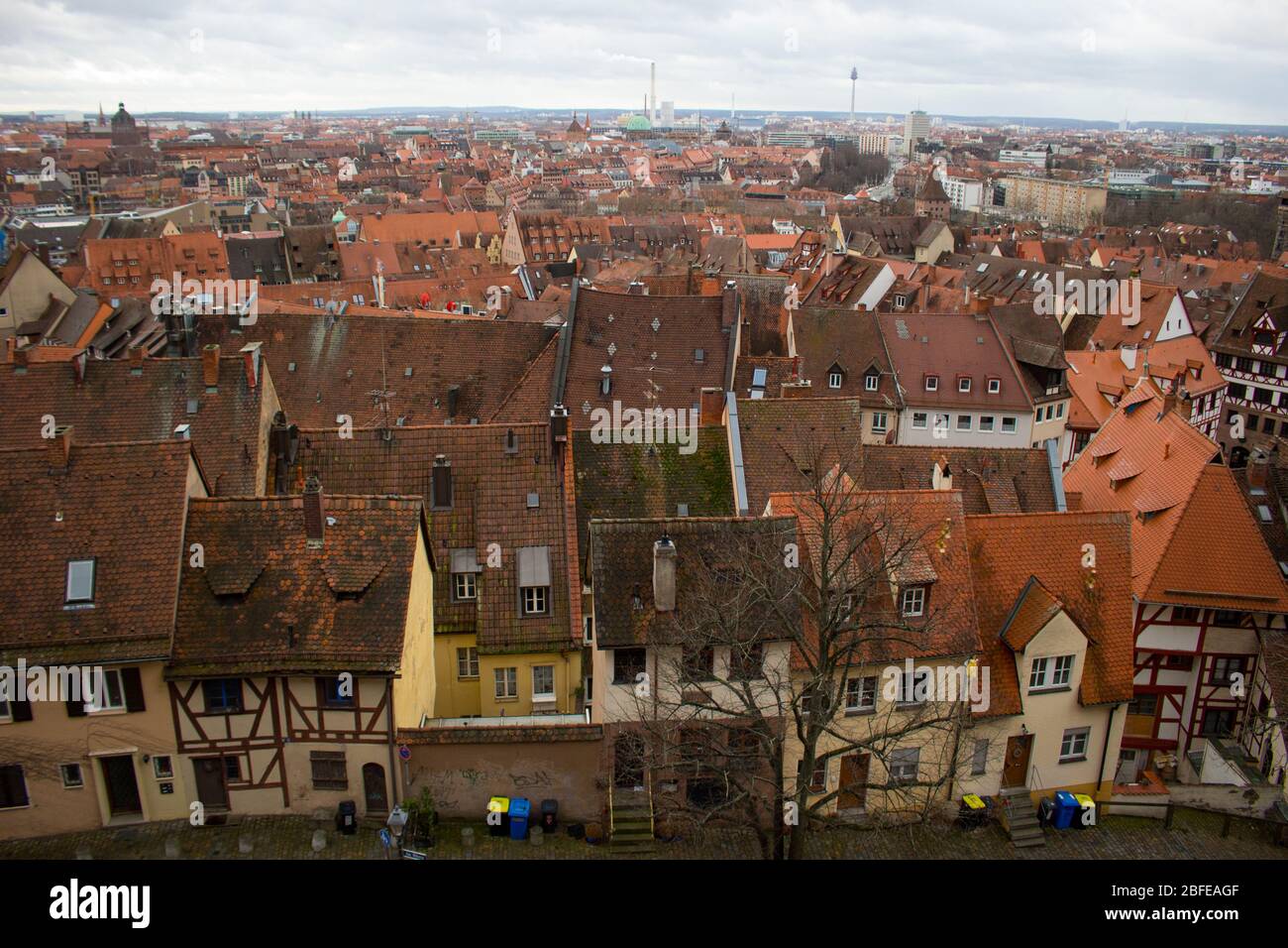 The red rooves of Nuremberg. Stock Photo