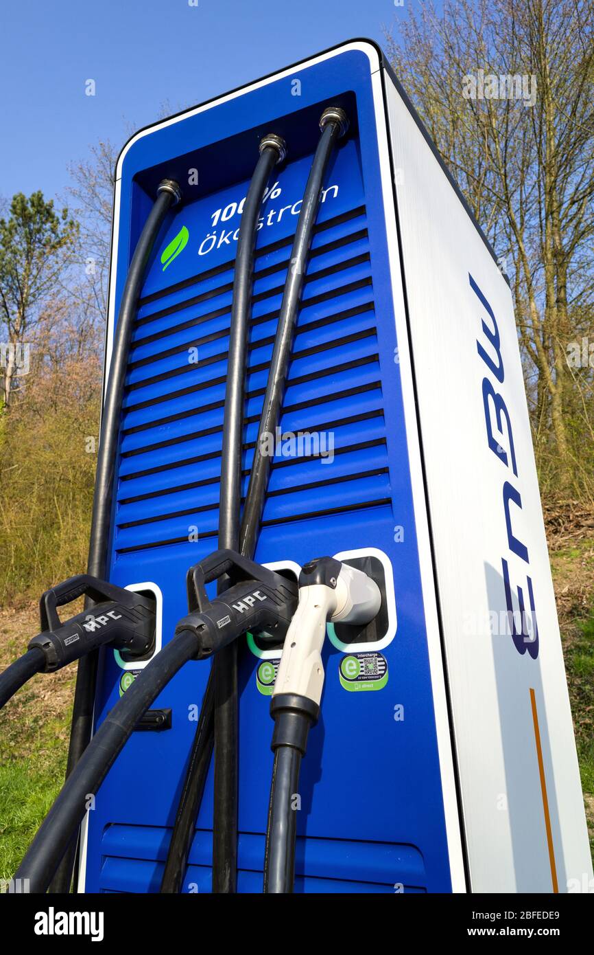 electric vehicle charging station of EnBW Stock Photo