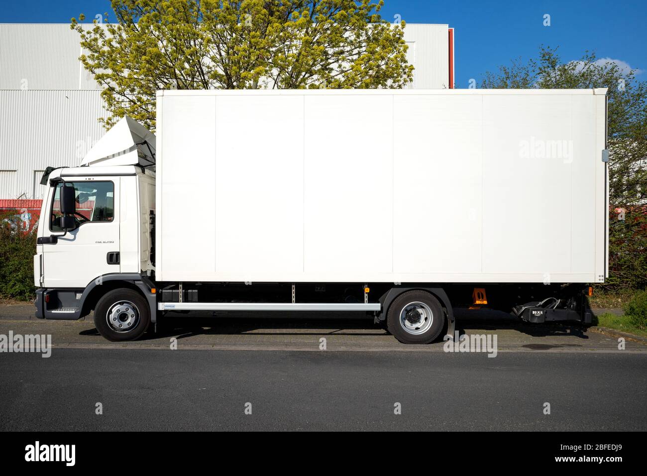 MAN TGL truck. The MAN TG-range is the range of trucks produced since 2000 by the German vehicle manufacturer MAN Truck & Bus. Stock Photo