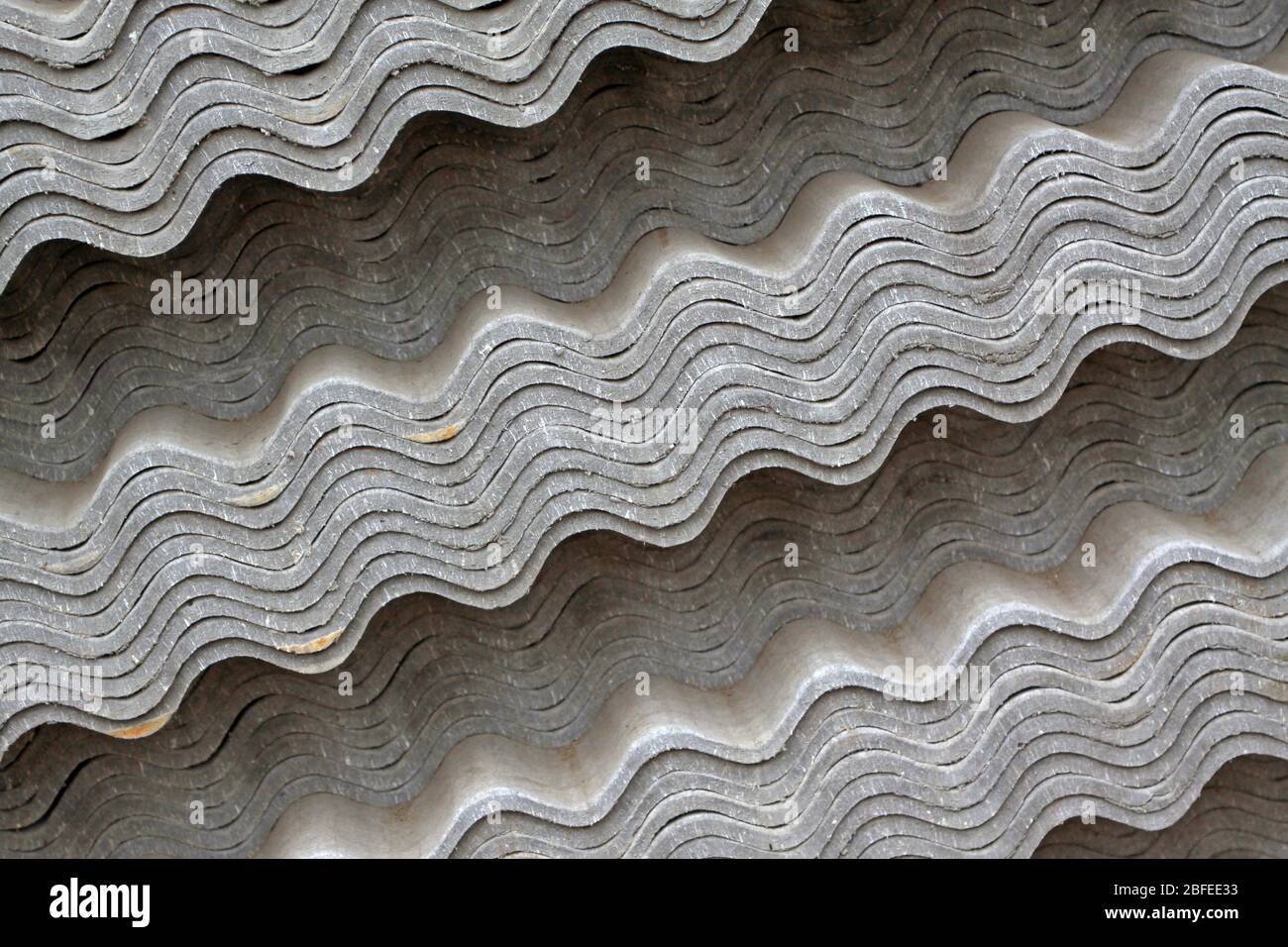 close up of asbestos tile, Luannan County, Hebei Province of China. Stock Photo