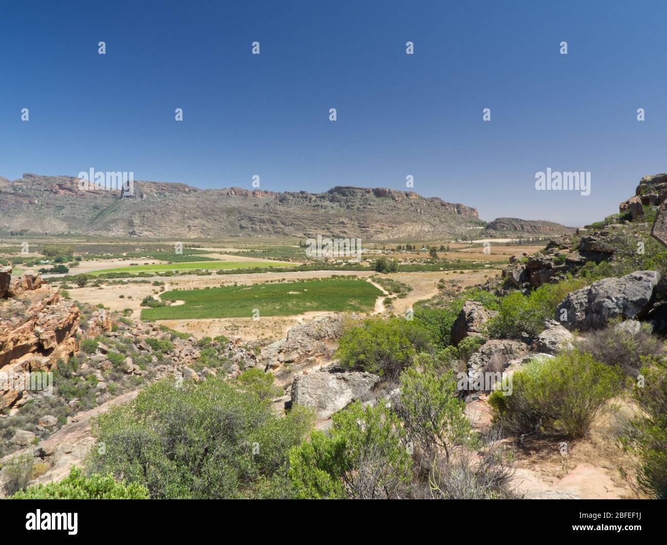 South Africa arid plains in Rockland close to Cederberg Stock Photo