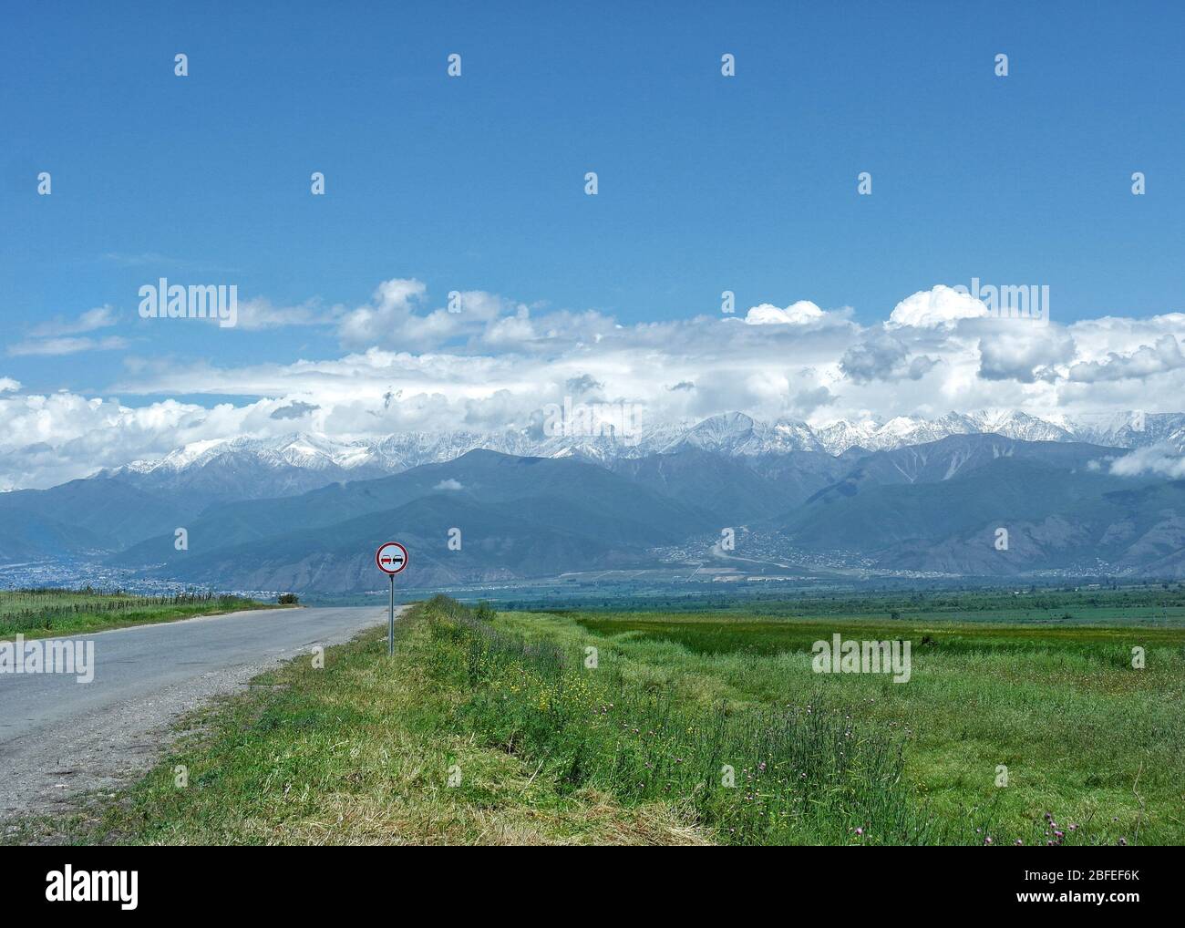 Southern view of the Greater Caucasus Mountains Stock Photo