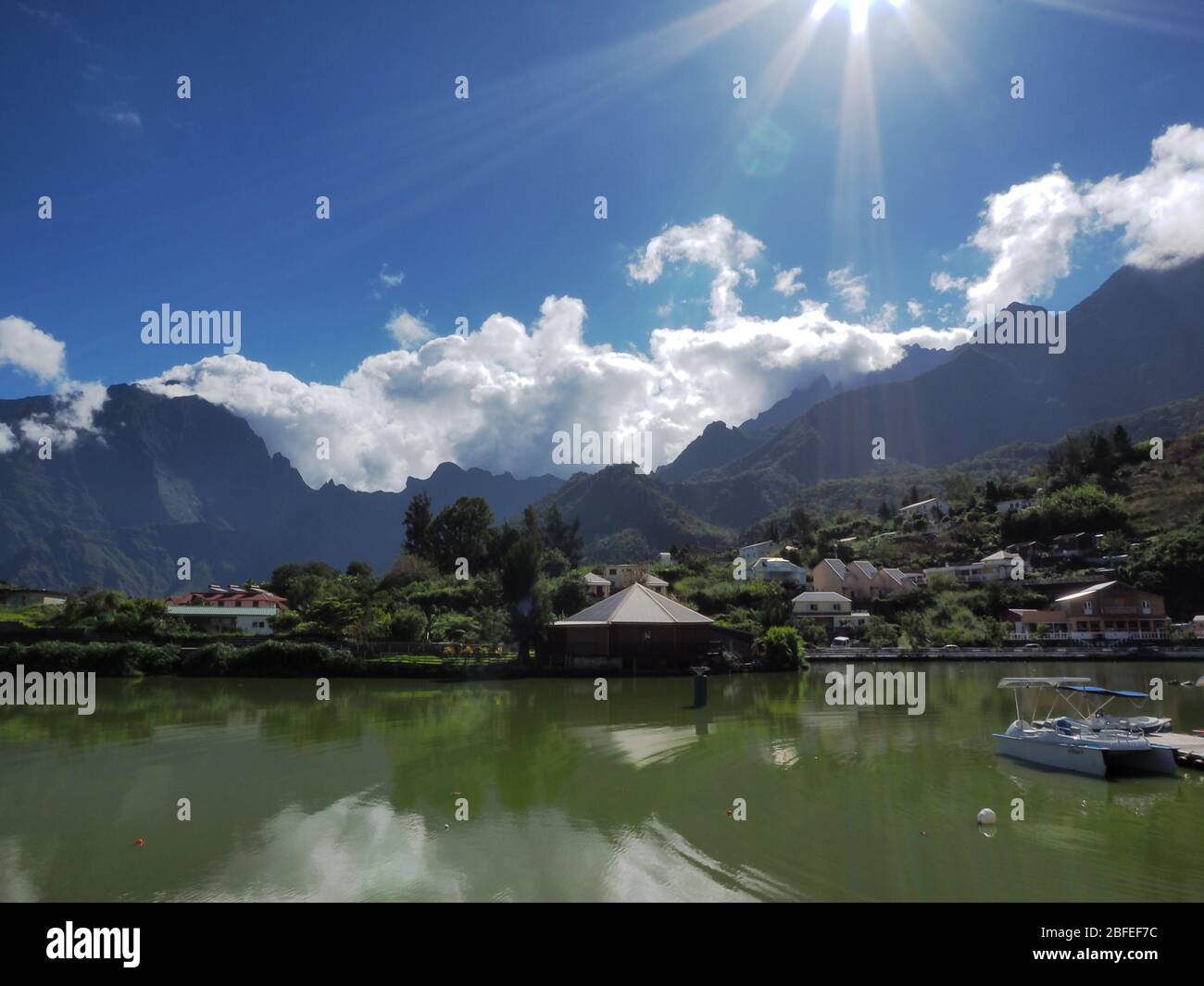 In the wonderful circus of Cilaos, Reunion Island Stock Photo