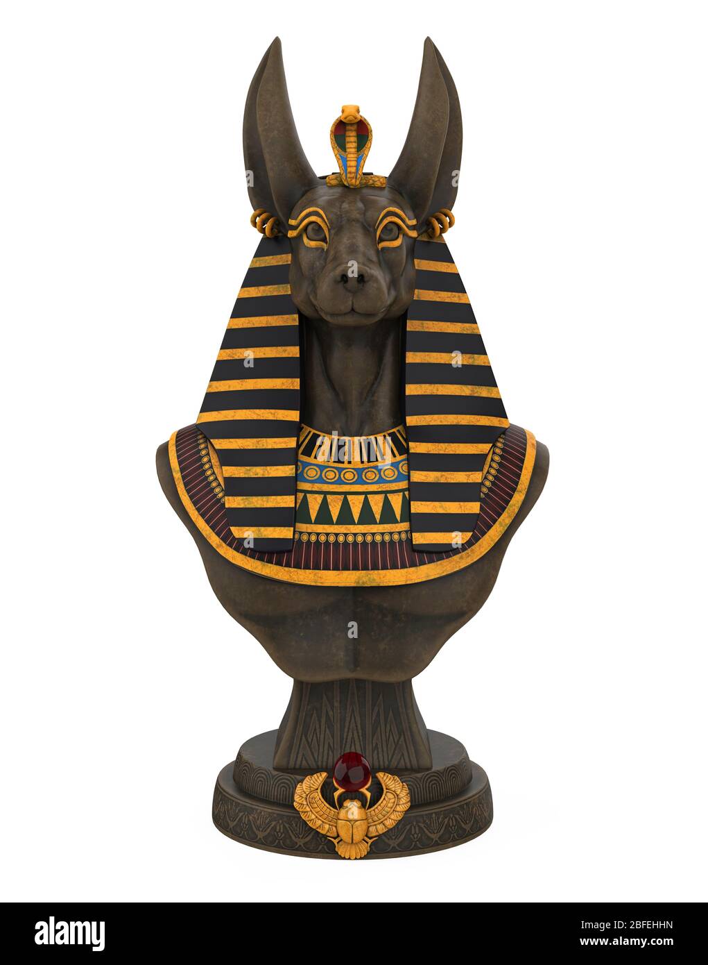Egyptian Anubis Statue Isolated Stock Photo Alamy