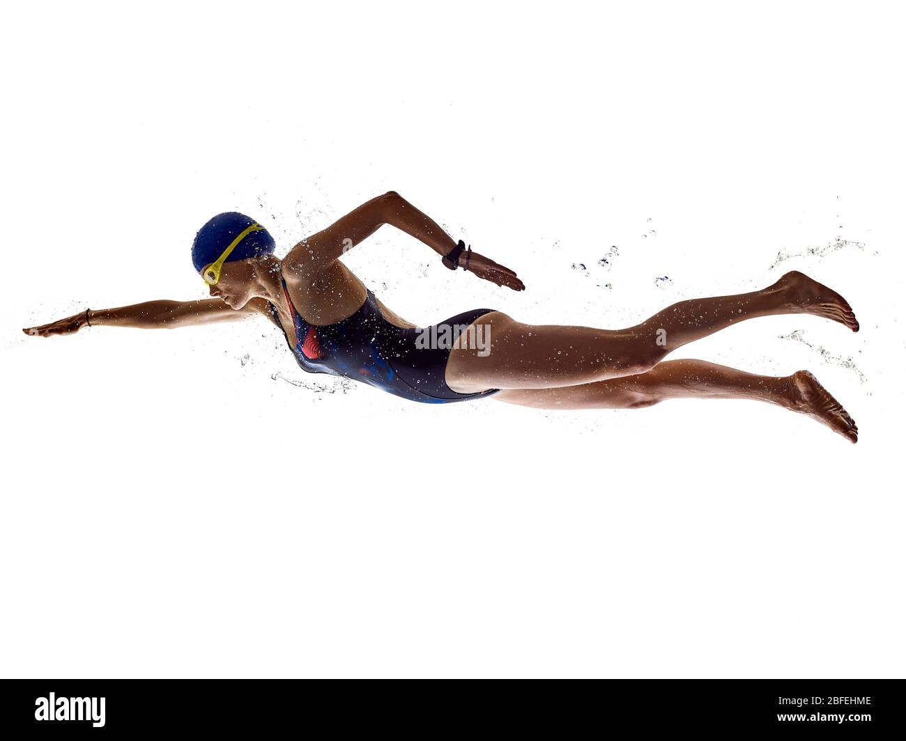 Woman Swimming Swimmer Silhouette High Resolution Stock Photography and