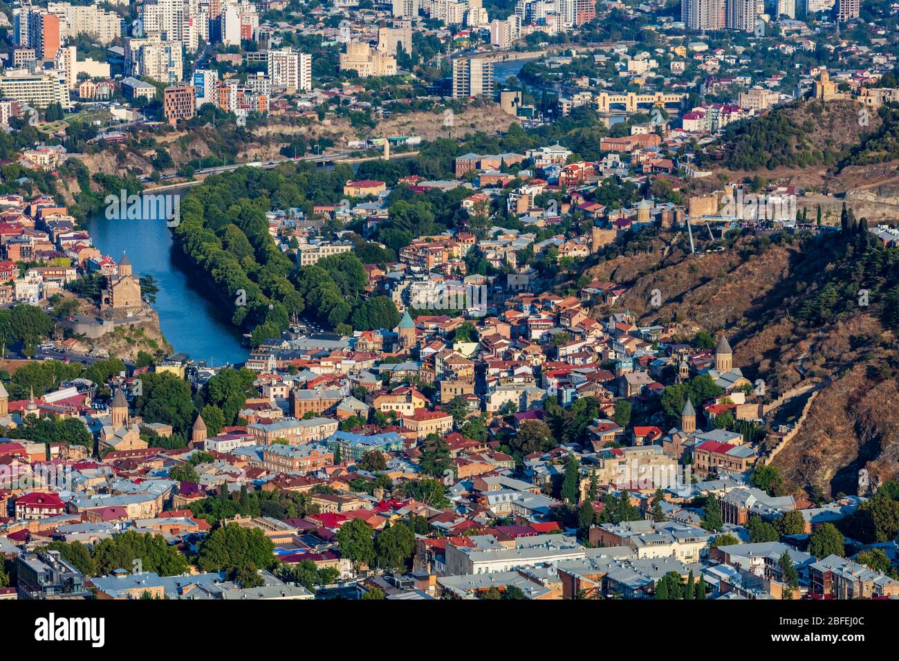 Tbilisi , Georgia - August 26, 2019 : cityscape skyline of Tbilisi Georgia capital city eastern Europe Stock Photo
