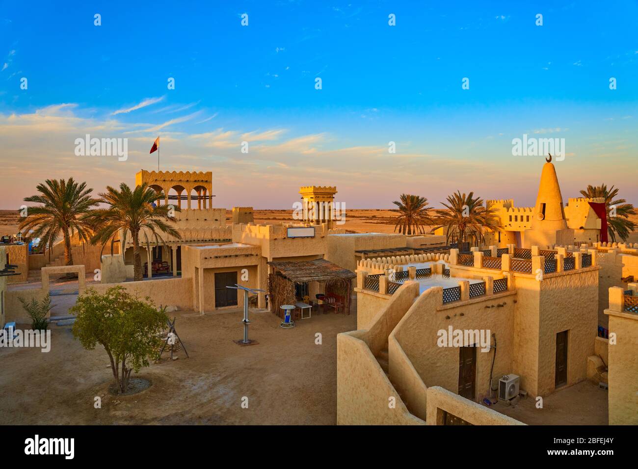 Film city traditional arabic village in the Ras Brouq resreve  near Zekreet Qatar Stock Photo
