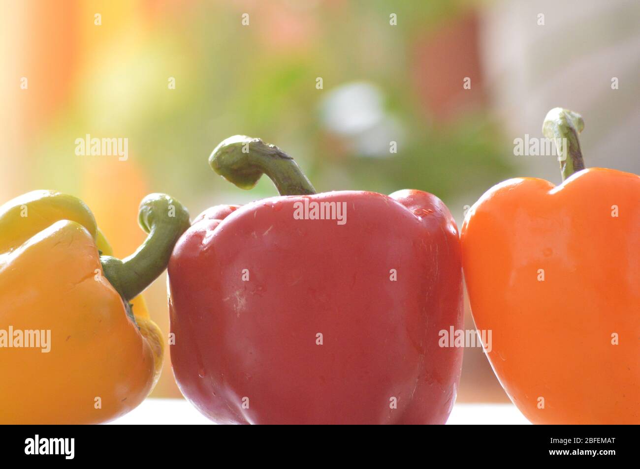 pepperoni fresh vegetable yellow and red vegetarian food Stock Photo
