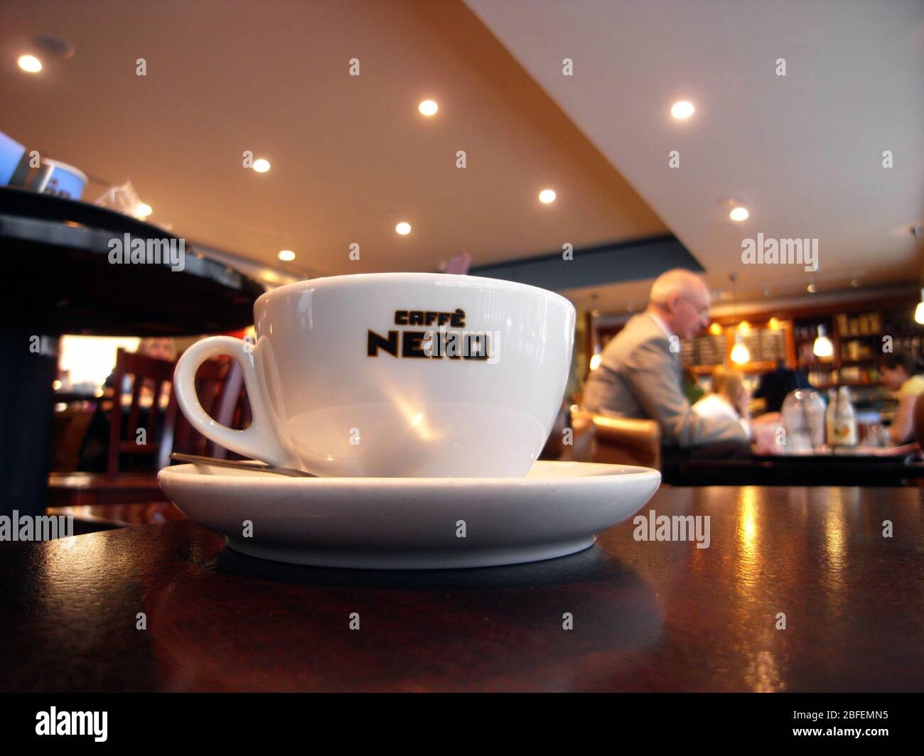 Illustrative image of Caffe Nero coffee. Stock Photo
