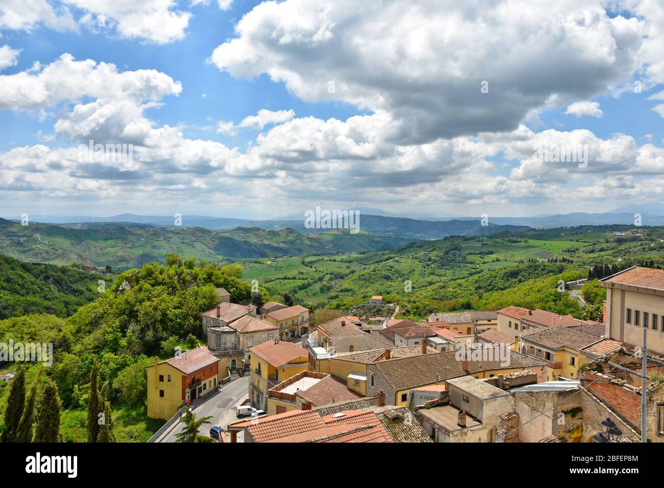 Panoramic view of the village of Buonalbergo in the province of Benevento, Italy Stock Photo