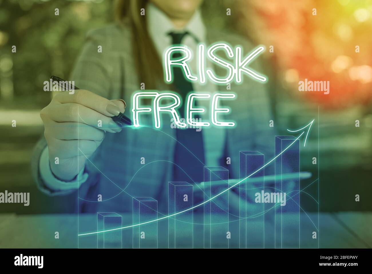 Text/photo Risky Word writing text Risk Free. Business photo showcasing used to describe ...