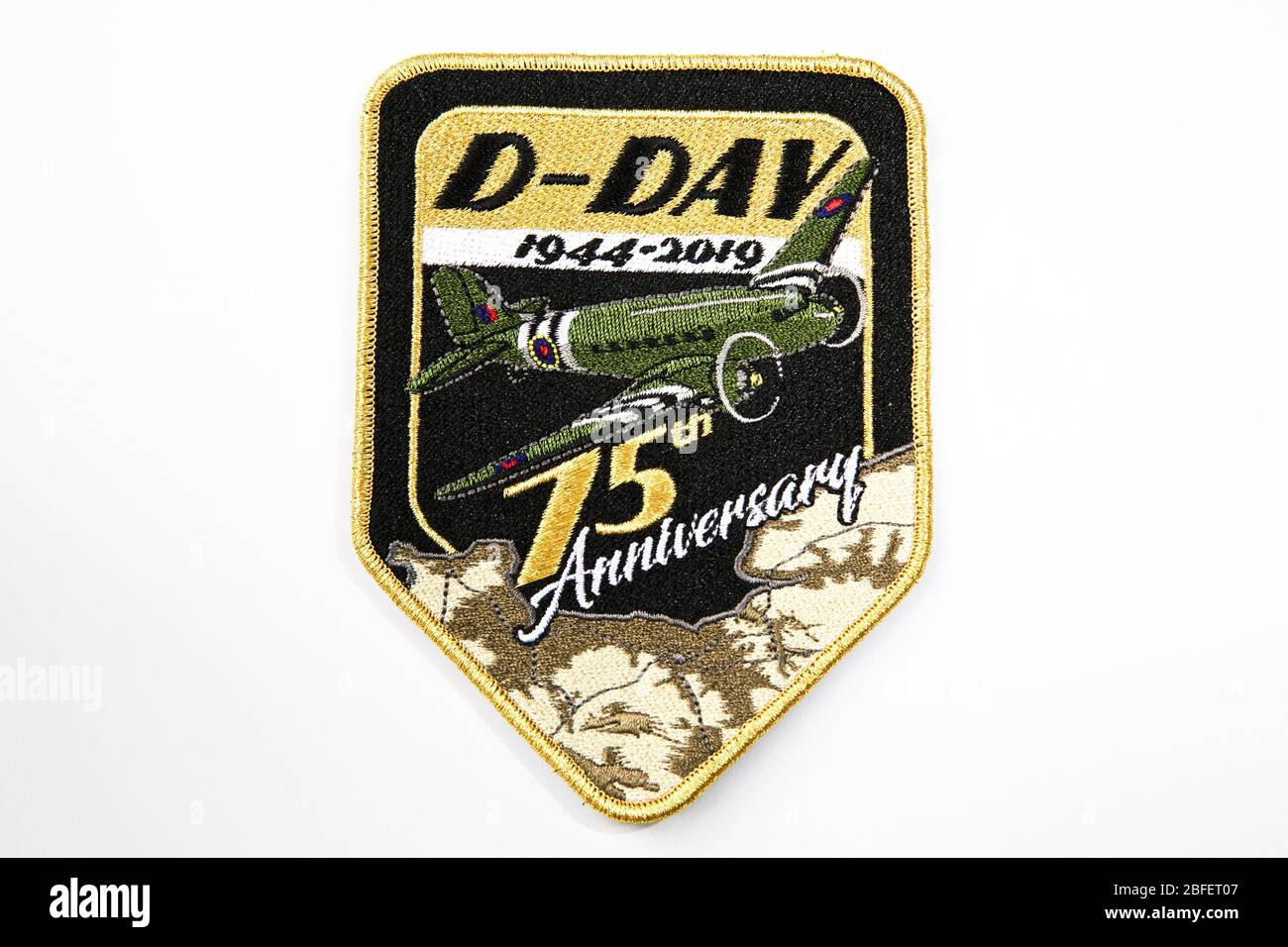 D-Day 75th Anniversary patch featuring a RAF Dakota Stock Photo