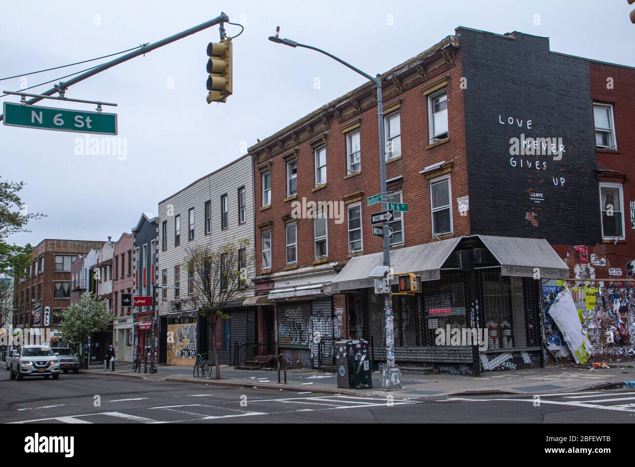 Williamsburg, Brooklyn durning the COVID-19 pandemic. April 2020 Stock Photo