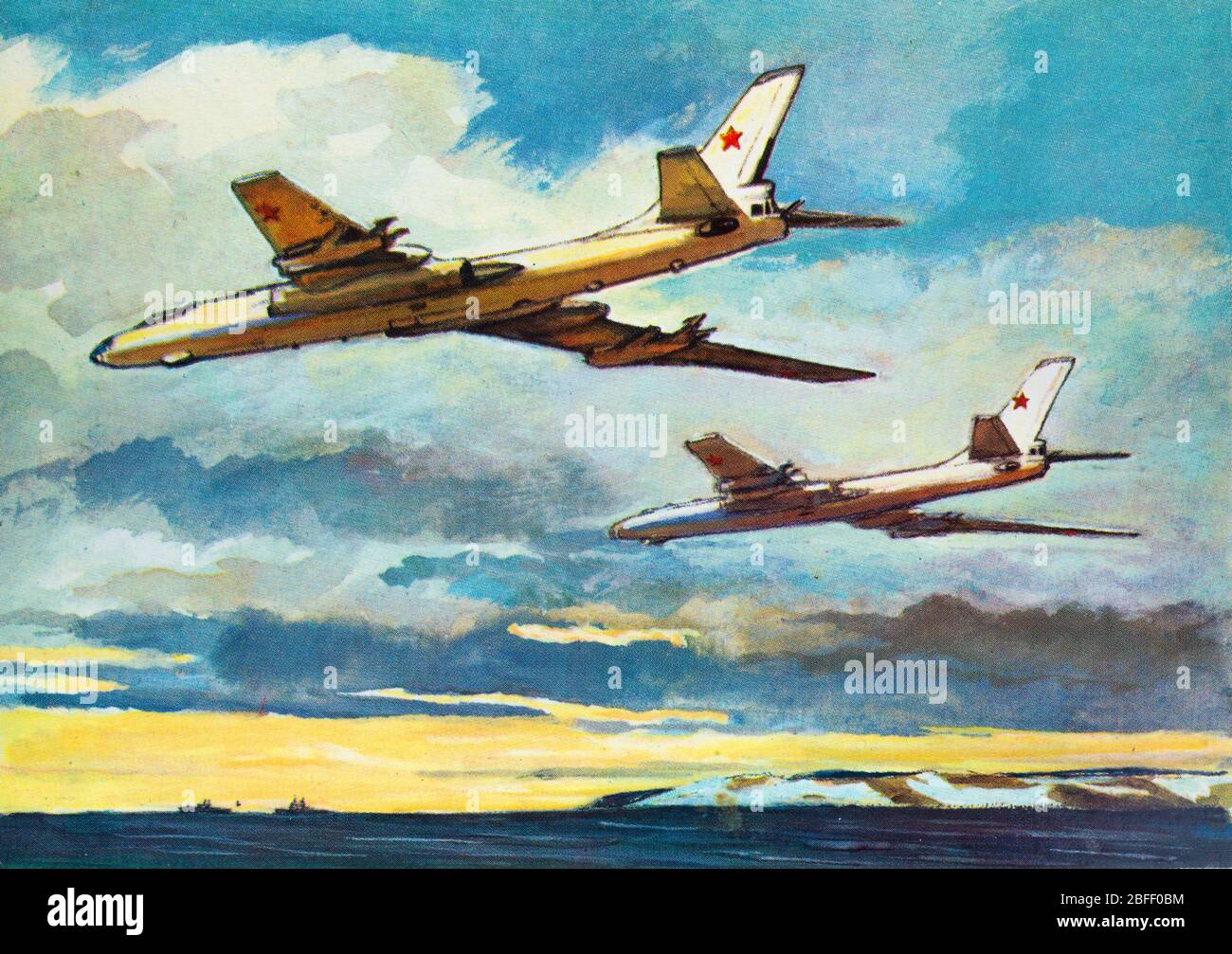 Tupolev Tu-16, Badger, strategic heavy bomber, Naval Aviation, Soviet Navy, 1970s, Russia Stock Photo