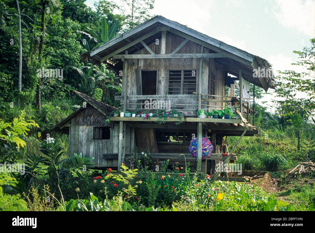 Wooden house, Mindanao, Philippines, March 1996 Stock Photo Alamy