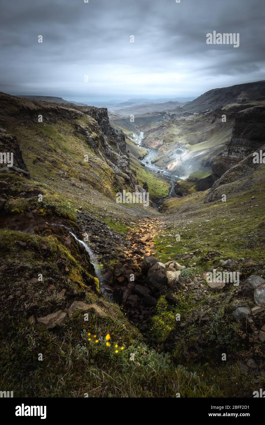 Haifoss in Iceland Stock Photo
