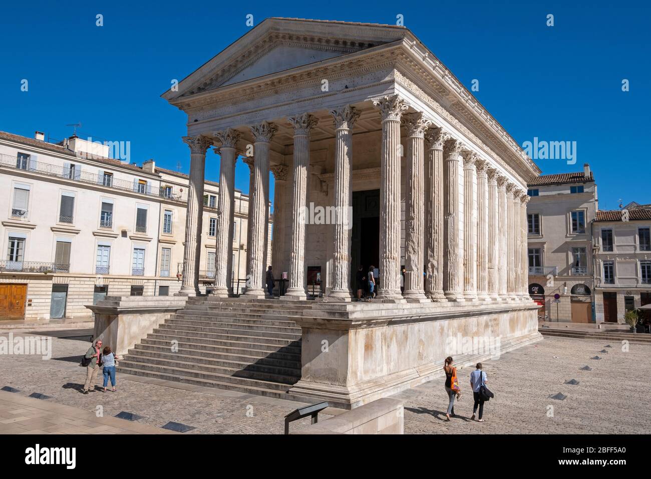 The Maison Carrée ancient Roman temple in Nimes, France, Europe Stock Photo