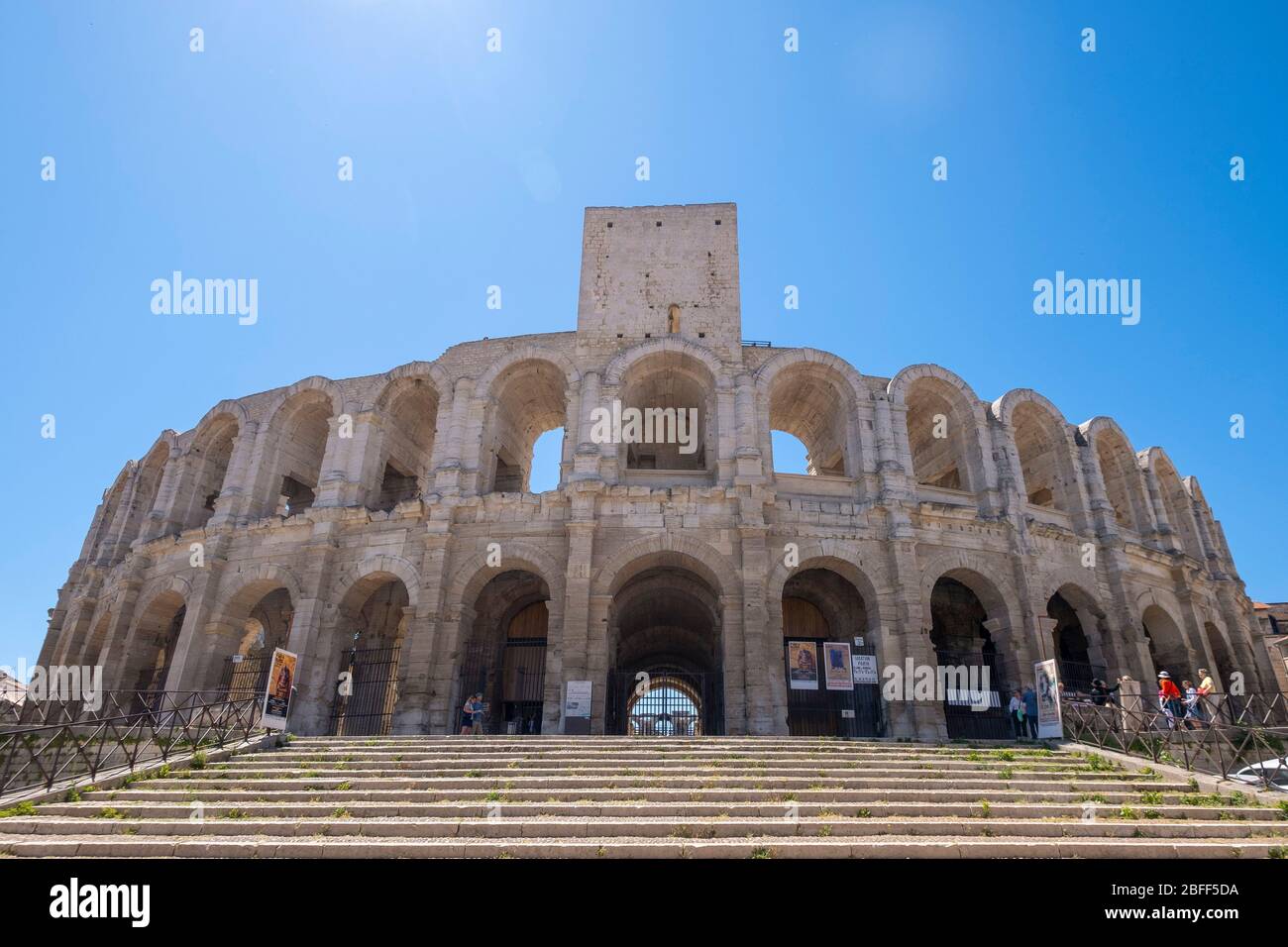 Roman Amphitheatre in Arles, France, Europe Stock Photo