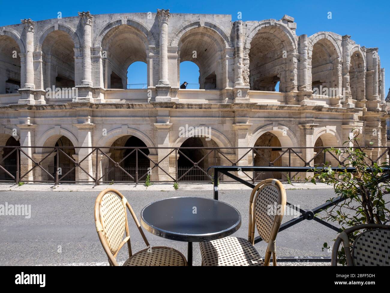 Roman amphitheatre in Arles, France, Europe Stock Photo
