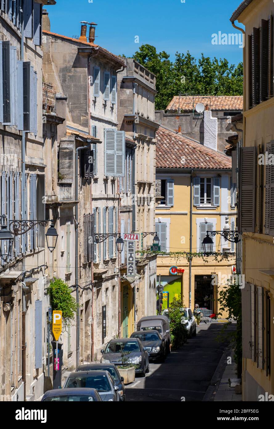 Street view in Arles, France, Europe Stock Photo