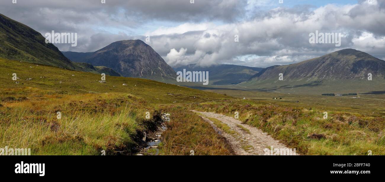 West Highland Way long distance footpath across Rannoch Moor with Stob ...