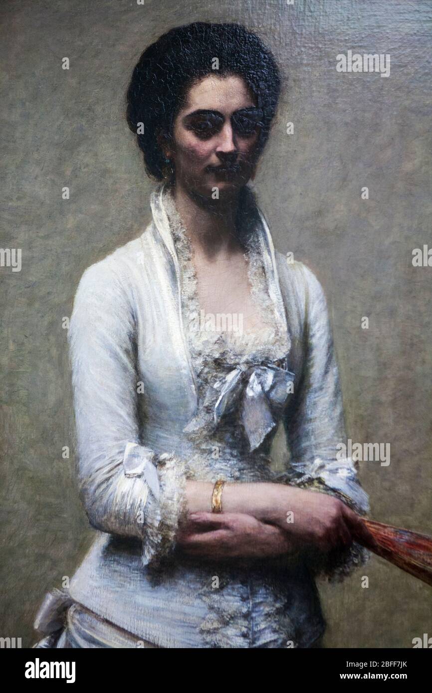 Portrait of Eva Callimachi-Catargi, 1881, by Henri Fantin-Latour, in the Kröller-Müller Museum, De Hoge Veluwe National Park, Gelderland, Netherlands Stock Photo