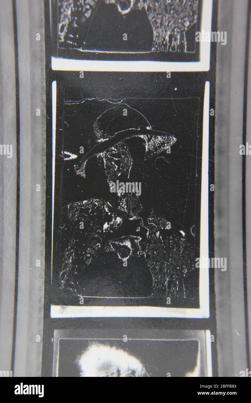 Fine 70s vintage extreme high contrast contact print photography of a ...