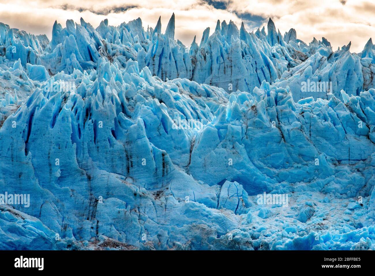 Amalia Glacier On The Edge Of The Sarmiento Channel - Skua Glacier - Bernardo O'Higgins National Park in Patagonia Chile fjords near Puerto Natales, C Stock Photo