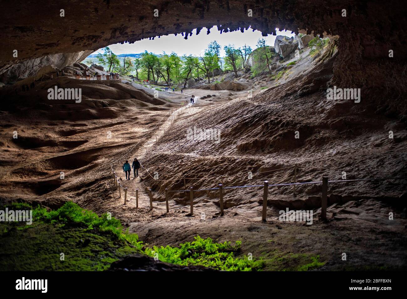 Mouth of the enormous Mylodon Cave or Cueva del Milodon Natural Monument a  leading attraction in the Natales region, Patagonia, southern Stock Photo -  Alamy