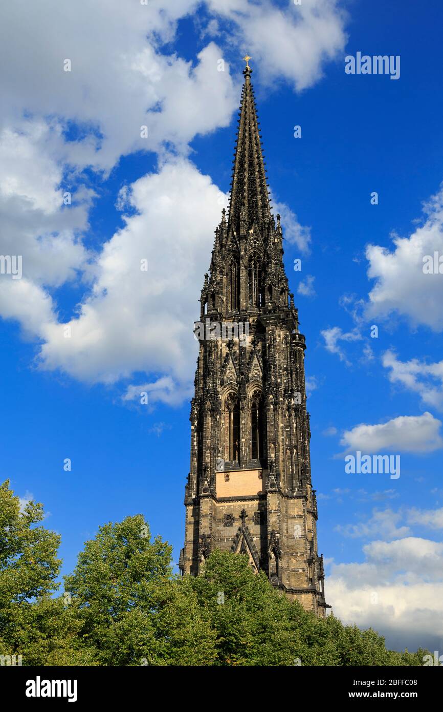 St. Nikolai Memorial, Hamburg, Germany, Europe Stock Photo