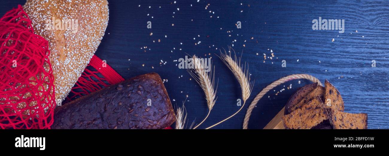 High fibre healthy breads with wholegrain rye bread, buckwheat bread