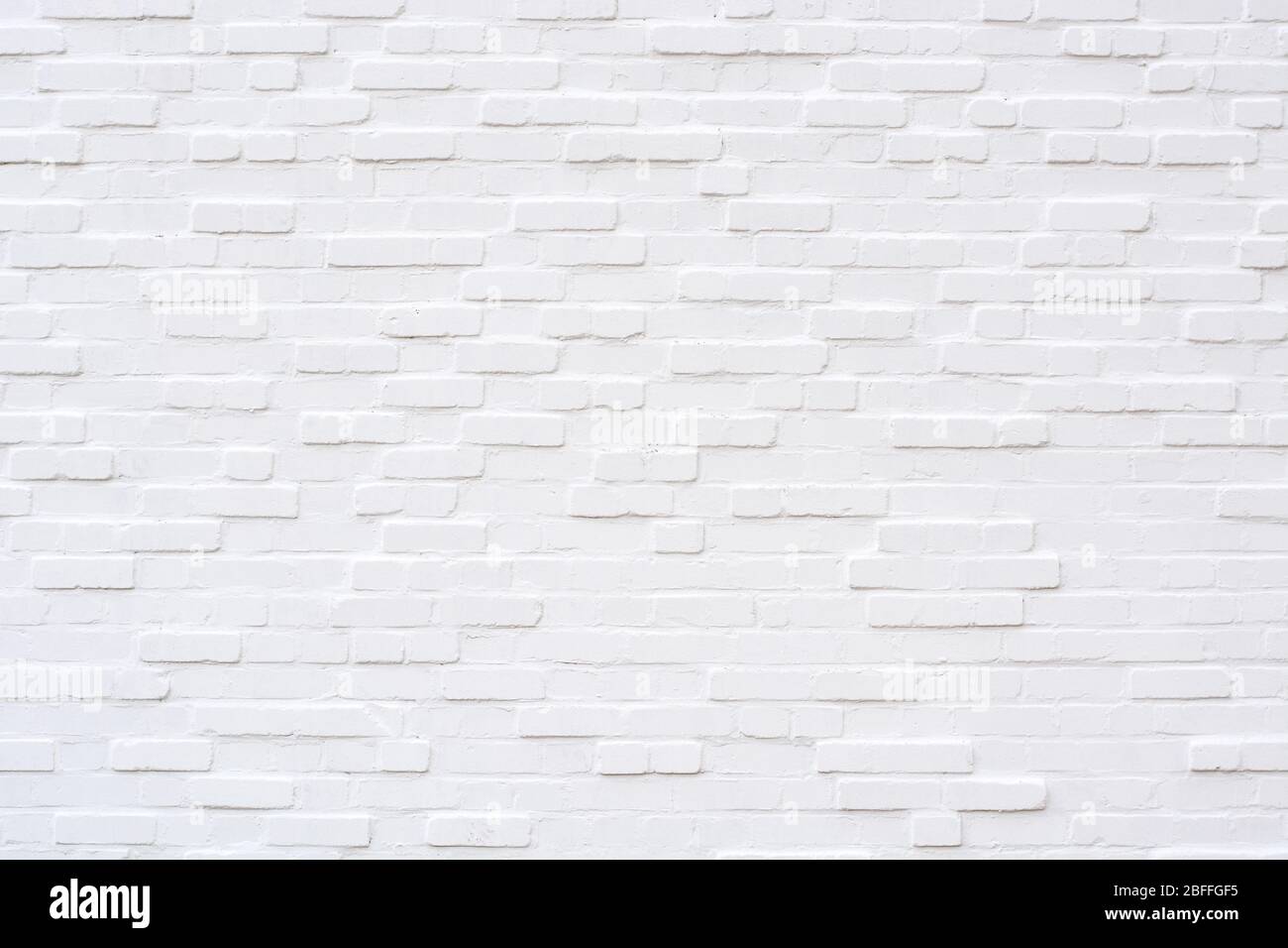 An empty white brick wall from the front Stock Photo