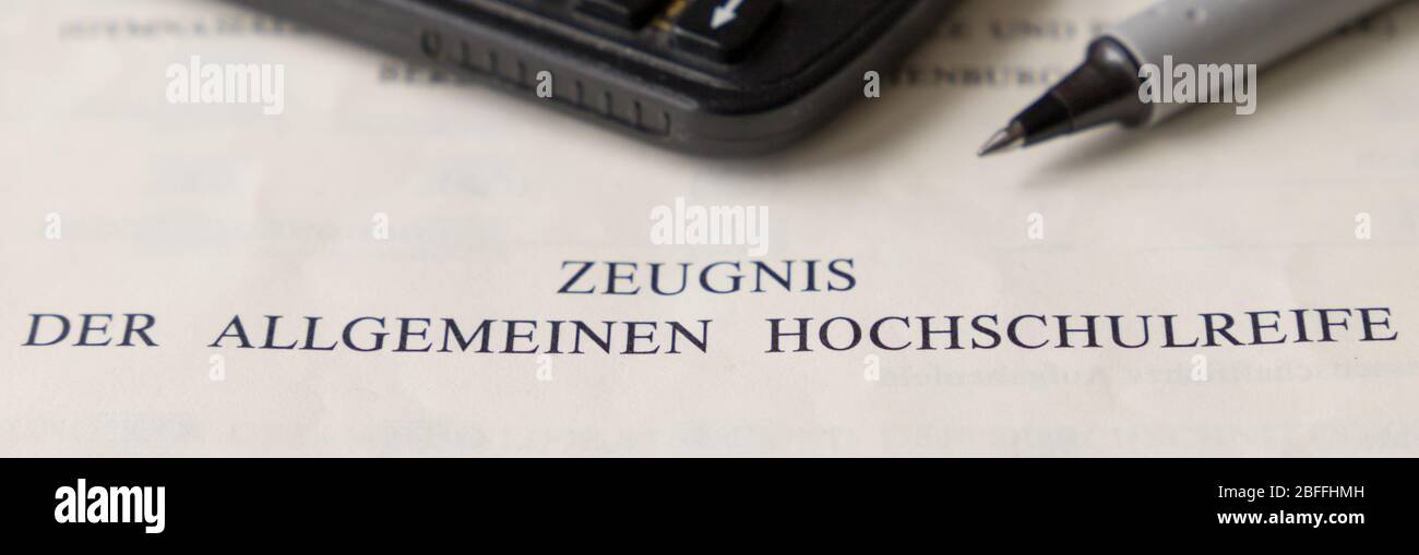 diploma from german secondary school qualifying for university admission Stock Photo