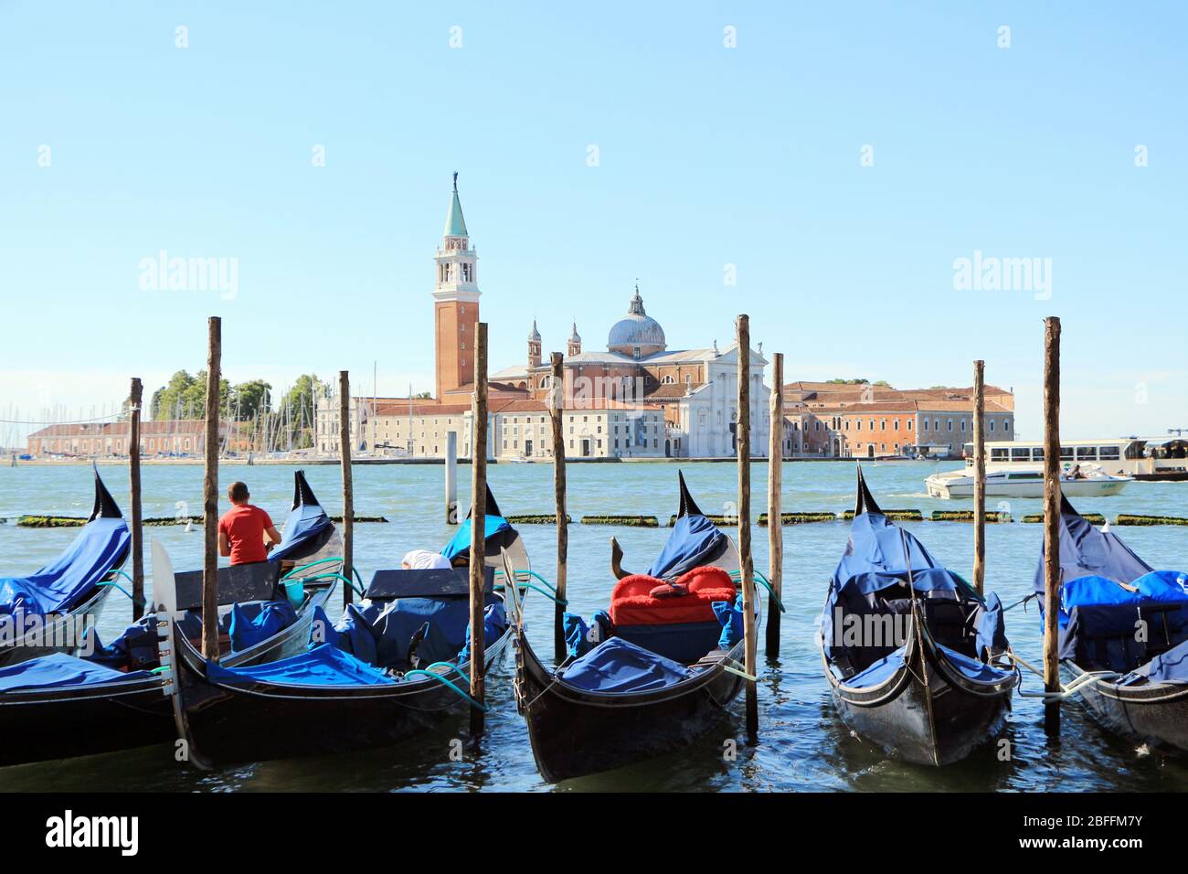 panorama of the city of venice seen from its gondolas Stock Photo - Alamy