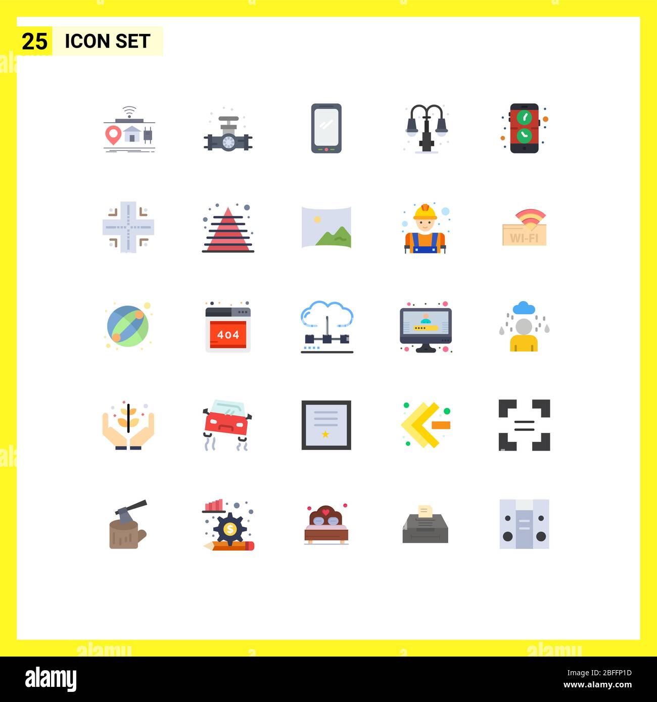 25 thematic vector flat colors and editable symbols of lump life