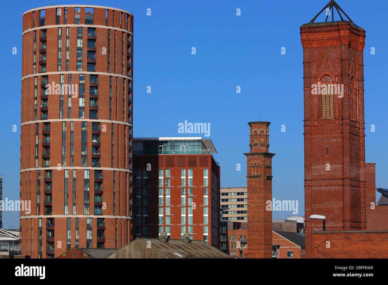 Candle House apartments in Leeds with listed structures of Tower Works