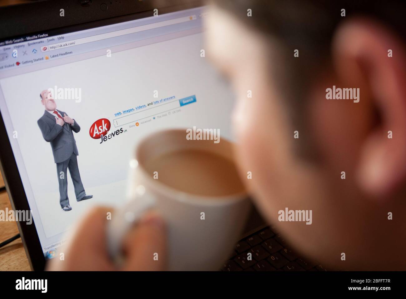 Illustrative image of the Ask.com wbesite. Stock Photo