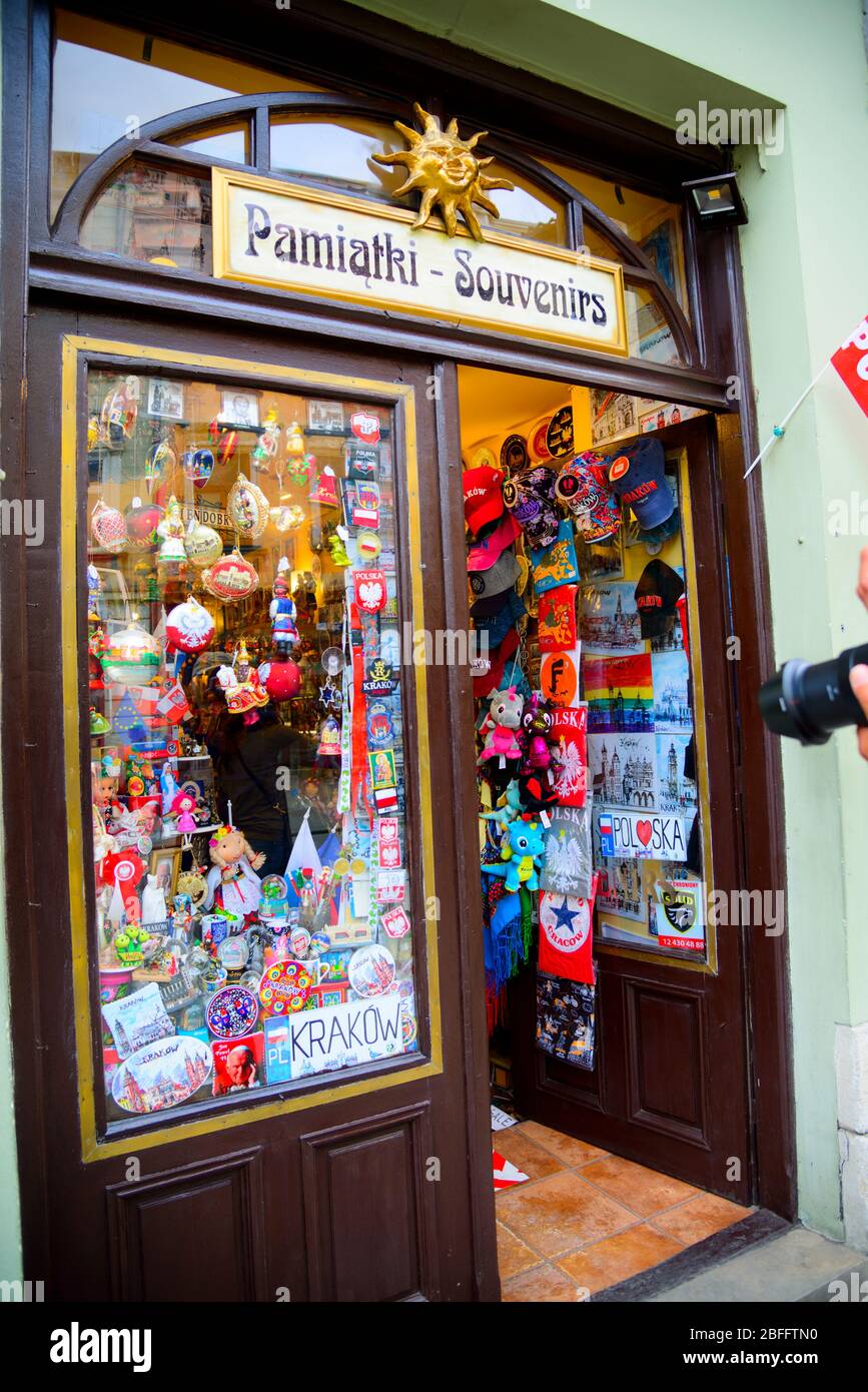 Souvenir shop Old Town Krakow Poland Europe EU Stock Photo Alamy