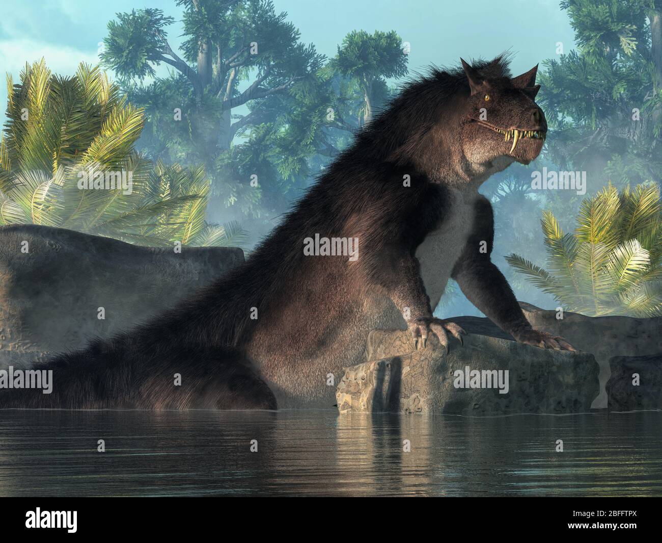 The bunyip a creature from Aboriginal mythology, a Australian freshwater cryptid, that according to legend, can sometimes carry off people Stock Photo - Alamy