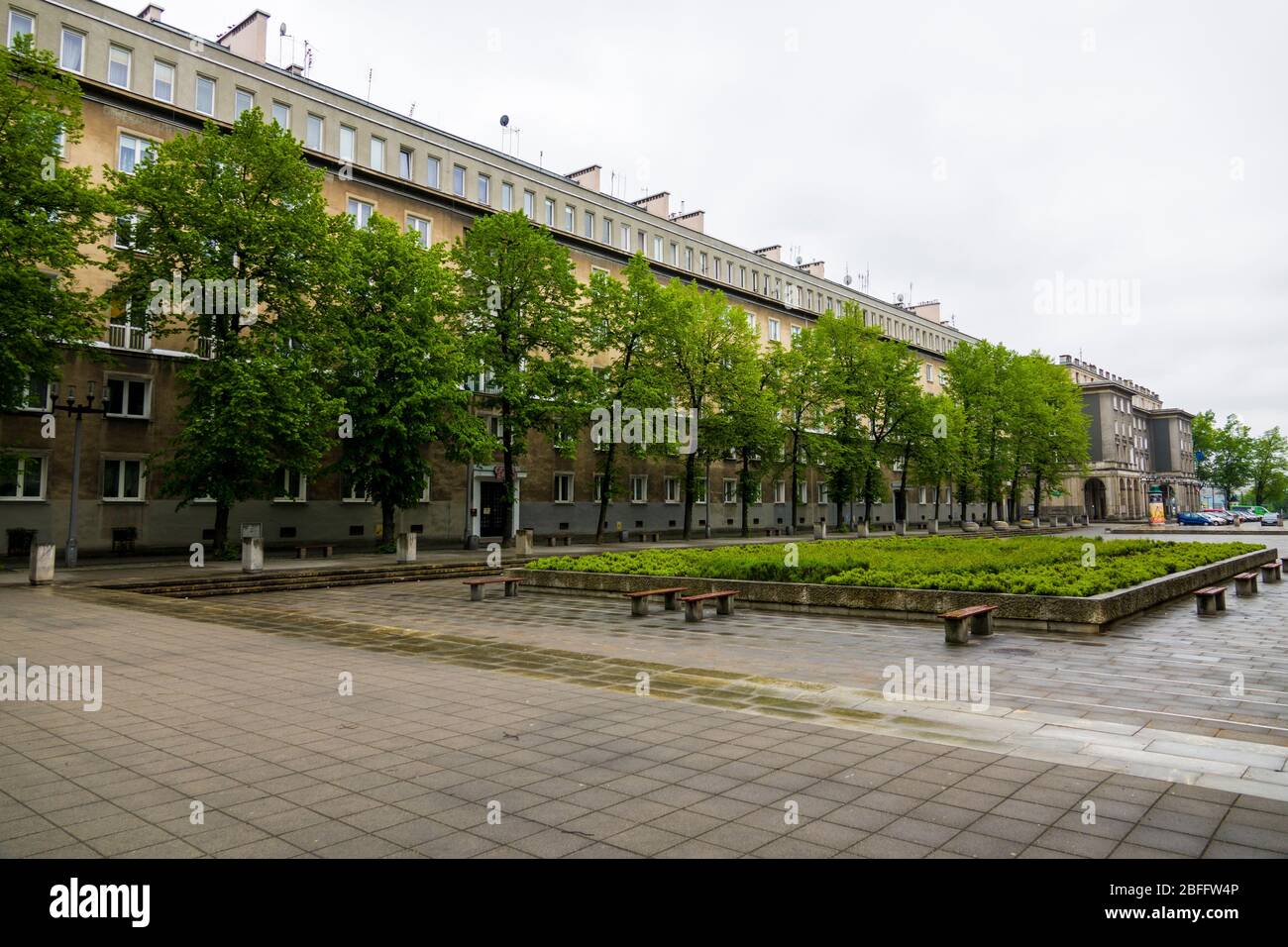 Nowa Huta Communist Neighborhood Apartments Stalin Post World War II Krakow Poland Europe EU Stock Photo