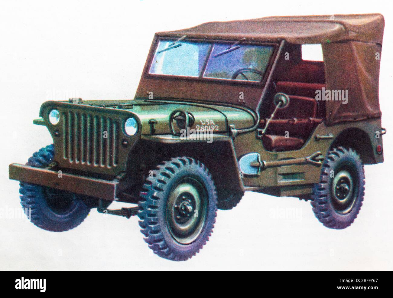 Willys MB, Ford GPW, Jeep, Four-wheel drive car, 1940, USA Stock Photo