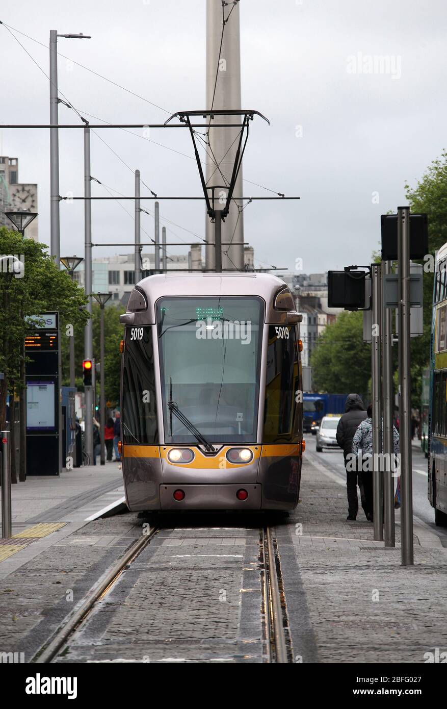 Luas light rail system in the city centre of Dublin Stock Photo Alamy