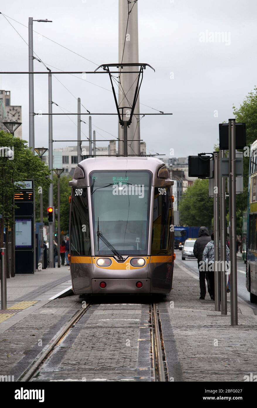 Luas light rail system in the city centre of Dublin Stock Photo