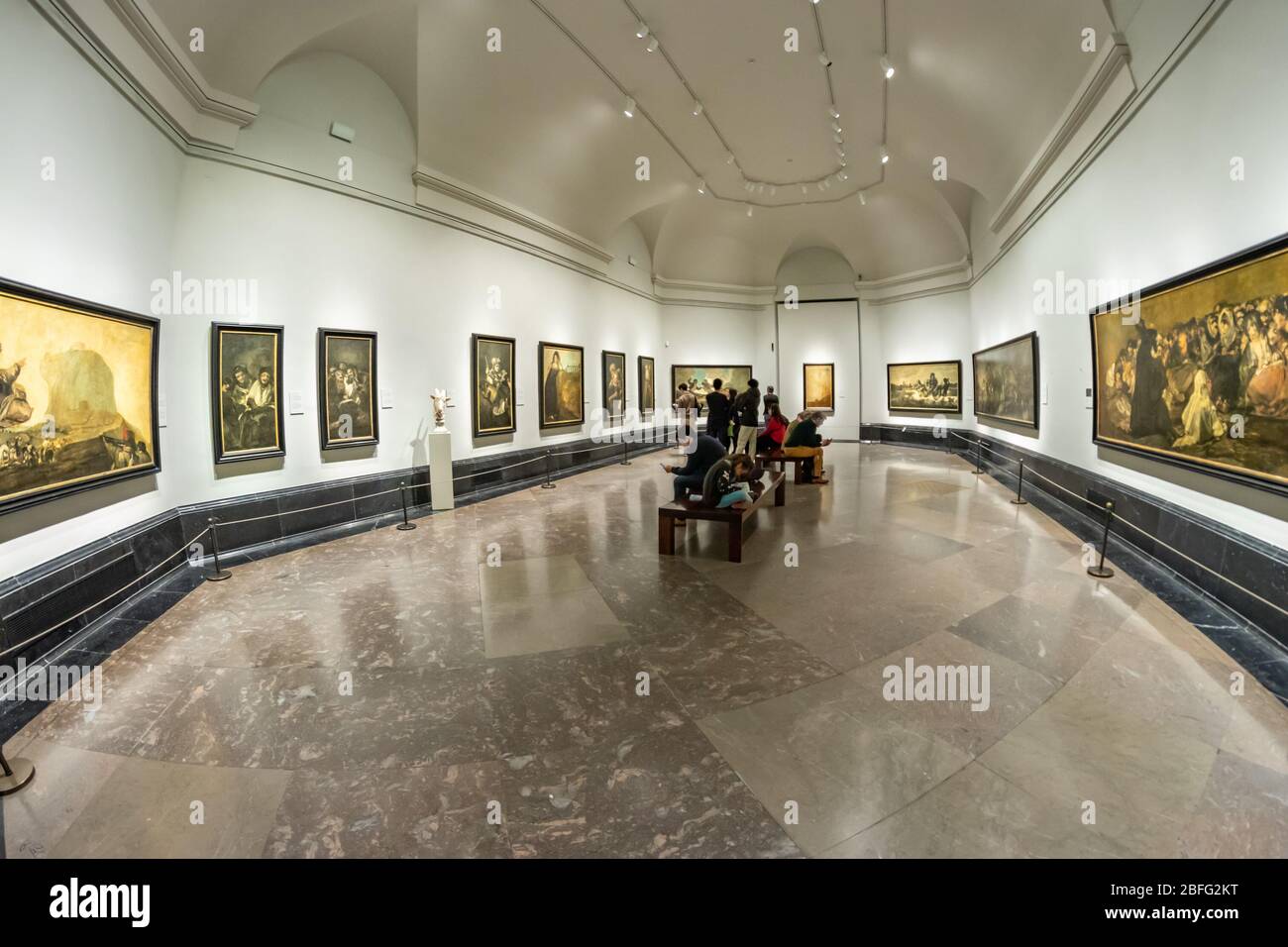 MADRID, SPAIN - DECEMBER 13, 2018: Visitors inside the Prado Museum a major cultural landmark in Madrid. Stock Photo