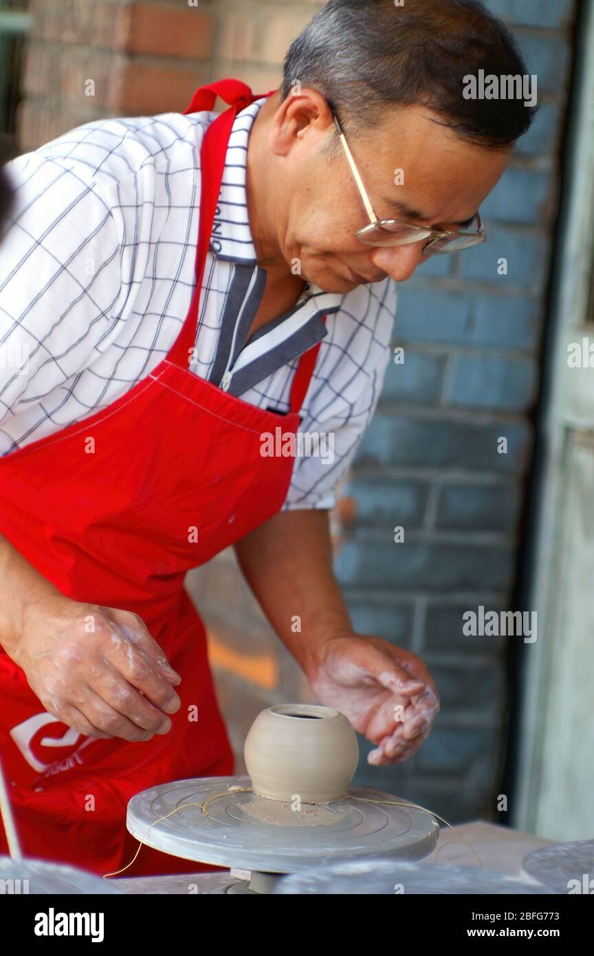 New Taipei City, JUN 26, 2005 - Traditional hand made pottery in Yingge District Stock Photo