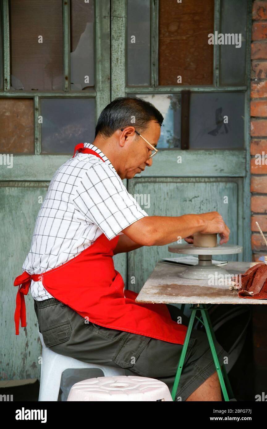 New Taipei City, JUN 26, 2005 - Traditional hand made pottery in Yingge District Stock Photo