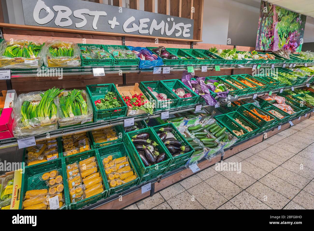 Fruit and vegetables, supermarket, Bavaria, Germany Stock Photo Alamy