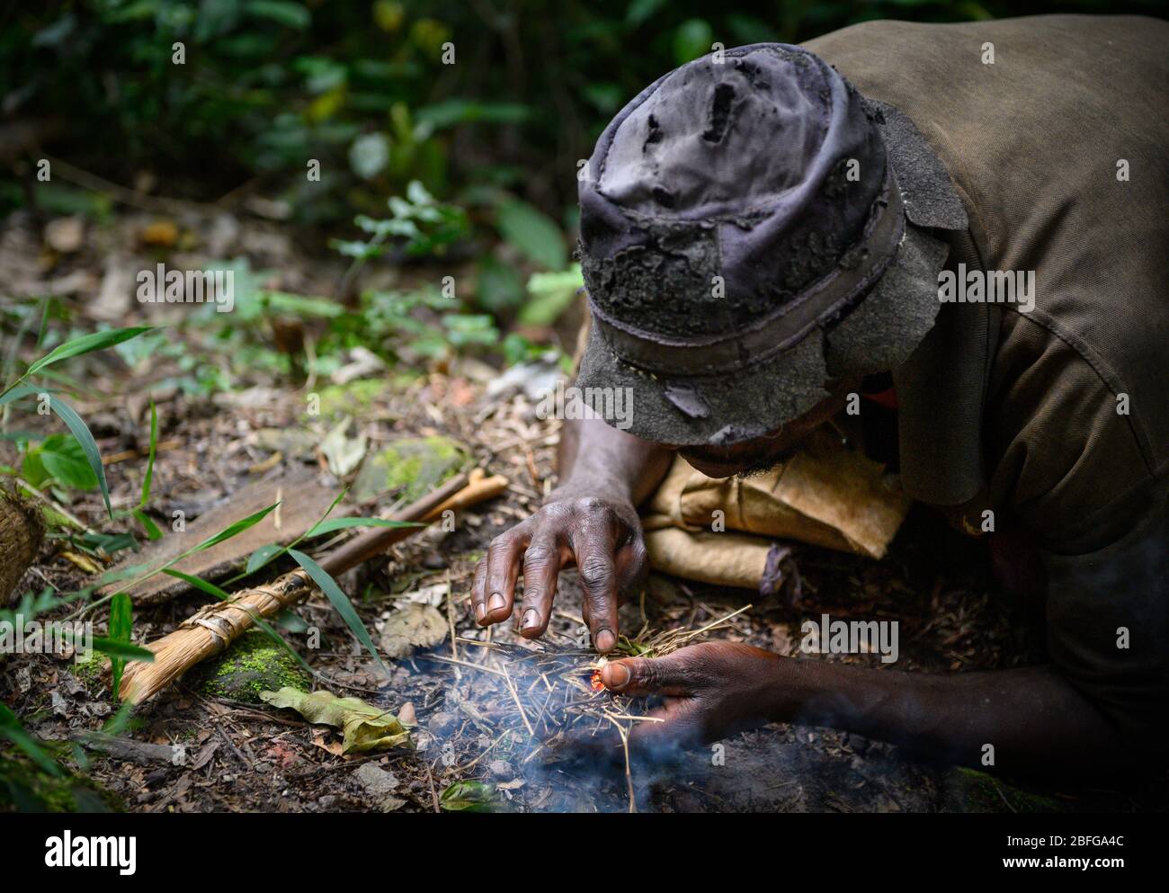 The Pygmies in Uganda. Stock Photo