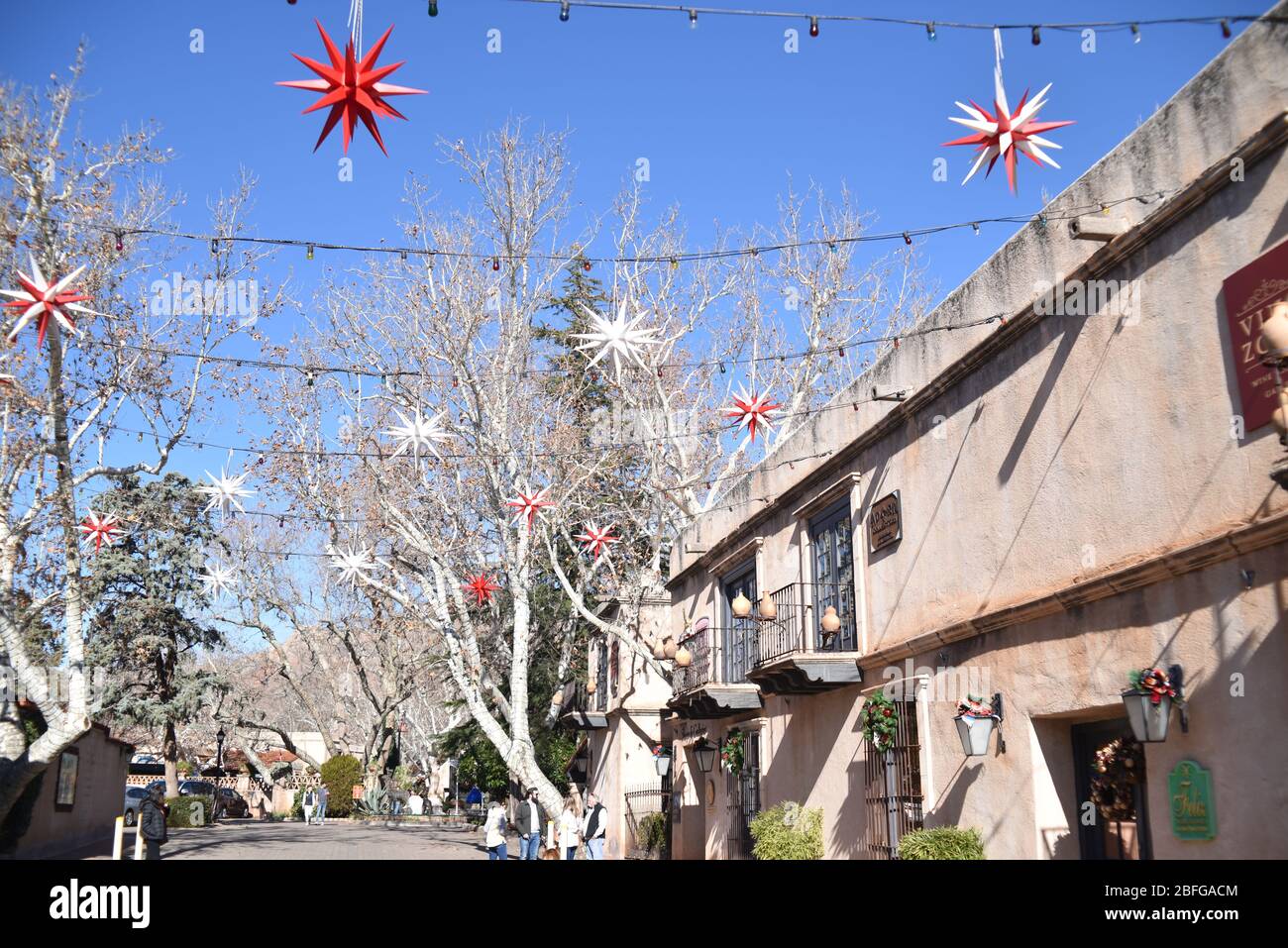 Sedona, AZ. U.S.A. Dec. 31, 2019.Tlaquepaque village. Holiday lights